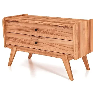 RETRO - Niedrige Kommode 100% aus massivem Holz aus Kernbuche, naturgeölt Neue Ware