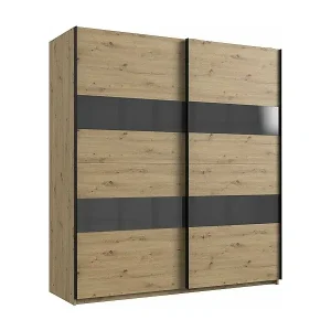 Sonderaktion Kleiderschrank mit 2 Schiebetüren und Einlage - L180 cm