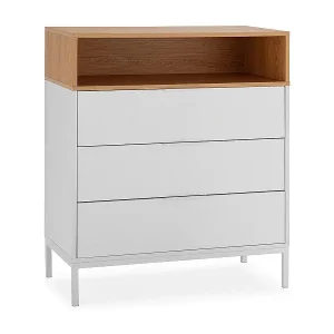 Kommode Nieve 3 schubladen Weiß Nur Heute