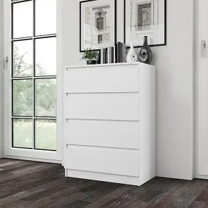 Kommode mit vier Schubladen - weiß - MALWA Heißes Angebot