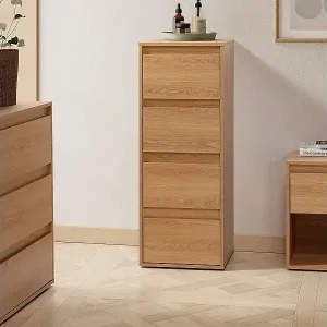 Markenprodukt Hohe kommode Tori 4 schubladen Eichenfarbe