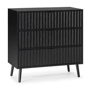 Kommode Lluvia 3 Schubladen, Schwarz Nur Heute