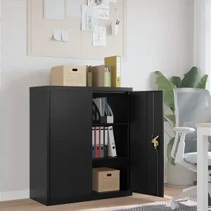 Aktenschrank Schwarz 90x40x105 cm Stahl Garantierte Lieferung