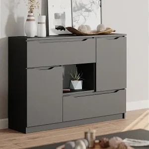 Versand Am Gleichen Tag Kommode anthrazit 120x30x84 ruben