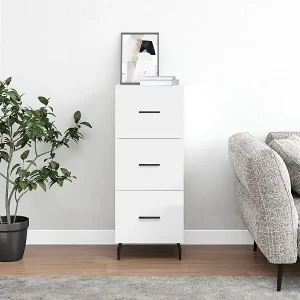 Begrenztes Angebot Sideboard Hochglanz-Weiß 34,5x34x90 cm Holzwerkstoff