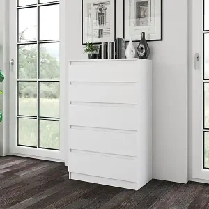 Kommode mit fünf Schubladen - weiß - MALWA Online Kaufen