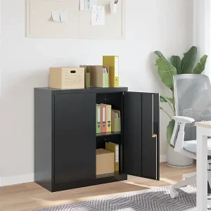 Aktenschrank Anthrazit 79x40x90 cm Stahl Echt