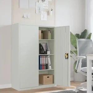 Aktenschrank 90×40×140 cm Stahl Grau Sonderaktion