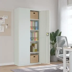 Aktenschrank Hellgrau 90x40x200 cm Stahl Preis Gesenkt