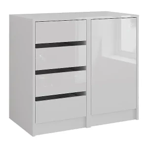 Günstig Kommode weiß/weiß hochglanz 80.2x50.1x76 sherry