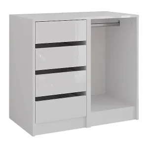 Kommode weiß/weiß hochglanz 80.2x50.1x76 sherry Echt