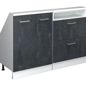 Dachschrägenschrank-Set schwarz beton/weiß 120x46x81.6 rion Schnäppchen