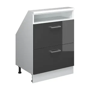 Dachschrägenschrank anthrazit hochglanz/weiß 60x46x81.6 rion Neu Im Sortiment