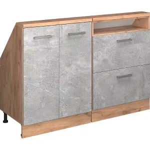 Online Kaufen Dachschrägenschrank-Set beton/goldkraft eiche 120x46x81.6 rion