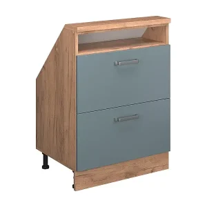 Kostenloser Rückversand Dachschrägenschrank blau-grau/goldkraft eiche 60x46x81.6 rion