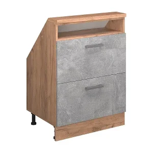 Dachschrägenschrank beton/goldkraft eiche 60x46x81.6 rion Bestseller