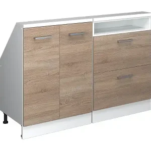 Dachschrägenschrank-Set sonoma/weiß 120x46x81.6 rion Zertifiziert