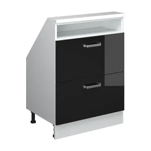 Sonderangebot Dachschrägenschrank schwarz hochglanz/weiß 60x46x81.6 rion