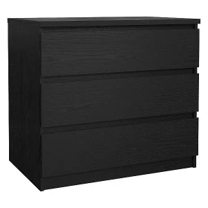 Kommode Drocc, Mehrzweckkommode, Schlafzimmerkommode, Schrank mit Schubladen, 77x50 h68 cm, Schwarz Bestpreis