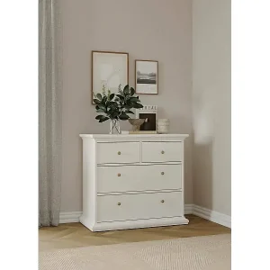 Kommode Dribold, Mehrzweckkommode, Schlafzimmerkommode, Schrank mit Schubladen, 96x49 h87 cm, Weiß Kostenfreie Lieferung