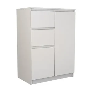 Billig Komoda Malwa 2D2S | Biała | 70x40x97 cm | 2 Drzwi 2 Szuflady