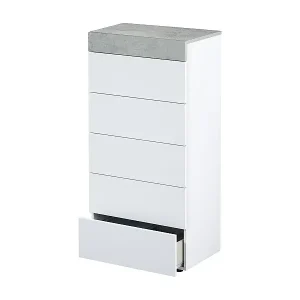 Kommode mit Schubladen Dferri, Wöchentlich mit 5 Schubladen, Kommode für Schlafzimmer, Moderne Kommode, 61x40h118 cm, Weiß Bestpreis