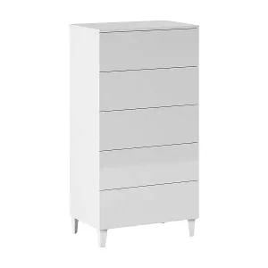 Kommode mit Schubladen Dmarco, Wöchentlich mit 5 Schubladen, Kommode für Schlafzimmer, Moderne wöchentlich, 61x40h117 cm, Weiß Neu Im Sortiment