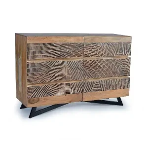 Kommode aus Akazienholz und Metall Bestpreis