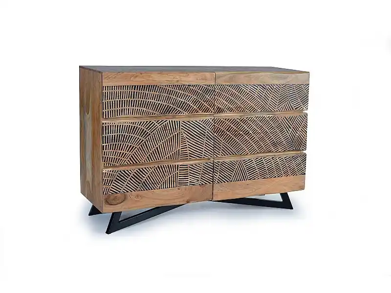 Kommode aus Akazienholz und Metall Bestpreis