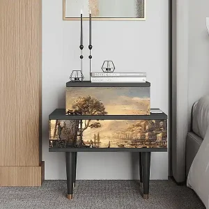 Abverkauf Nachttisch - 58х58х41 cm - NS1 - Venice, Anthrazit