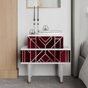 Zertifiziert Nachttisch - 58х58х41 cm - NS1 - Burgundy Jewelery, Weiß