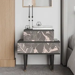 Zertifiziert Nachttisch - 58х58х41 cm - NS1 - Issabelline Flower, Anthrazit