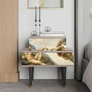 Zertifiziert Nachttisch - 58х58х41 cm - NS1 - The Creation of Adam, Latte